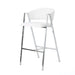 Modern Bar Stools Set of 2 with Low Back and Arms in Ivory PU Upholstery and Durable Metal Frame Default -DTYStore