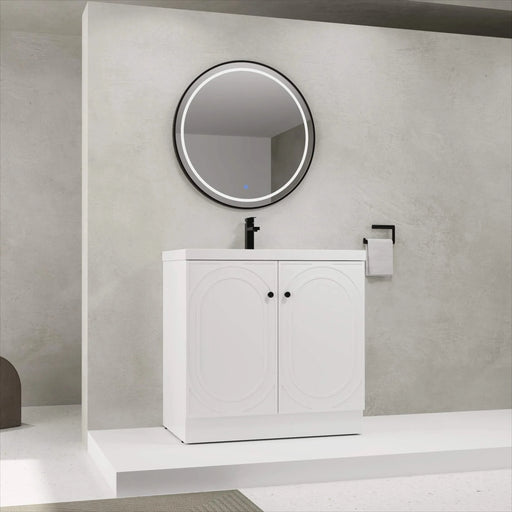 Modern Bathroom Vanity with White Resin Sink & Soft-Close Cabinet Doors, Durable Plywood, 36 Inch Default -DTYStore