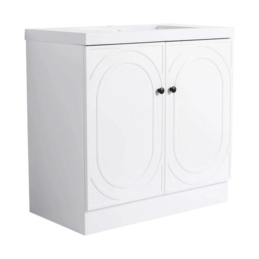 Modern Bathroom Vanity with White Resin Sink & Soft-Close Cabinet Doors, Durable Plywood, 36 Inch Default -DTYStore