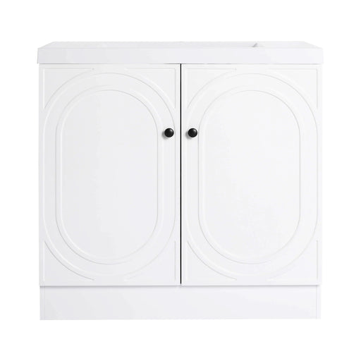 Modern Bathroom Vanity with White Resin Sink & Soft-Close Cabinet Doors, Durable Plywood, 36 Inch Default -DTYStore