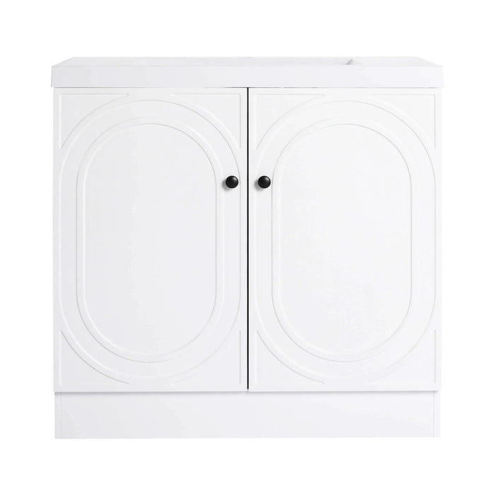 Modern Bathroom Vanity with White Resin Sink & Soft-Close Cabinet Doors, Durable Plywood, 36 Inch Default -DTYStore