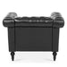 Modern Black 1 Seater Sofa for Living Room with PU Leather and Solid Wood Frame Default -DTYStore