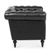 Modern Black 1 Seater Sofa for Living Room with PU Leather and Solid Wood Frame Default -DTYStore