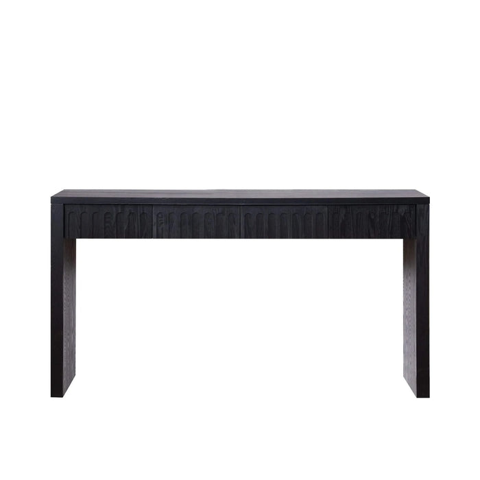 Modern Black Console Table with 4 Drawers – 59.2 Entryway Table with Storage Default -DTYStore