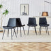 Modern Black Faux Leather Dining Chair Set with Curved Cushion and Metal Legs for Comfort.Set of 4. Default -DTYStore