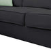 Modern Black L Shape Fabric Sectional Sofa with Ottoman and Pillows, 112*87 Inches, 7 Seats Default -DTYStore