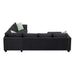 Modern Black L Shape Fabric Sectional Sofa with Ottoman and Pillows, 112*87 Inches, 7 Seats Default -DTYStore