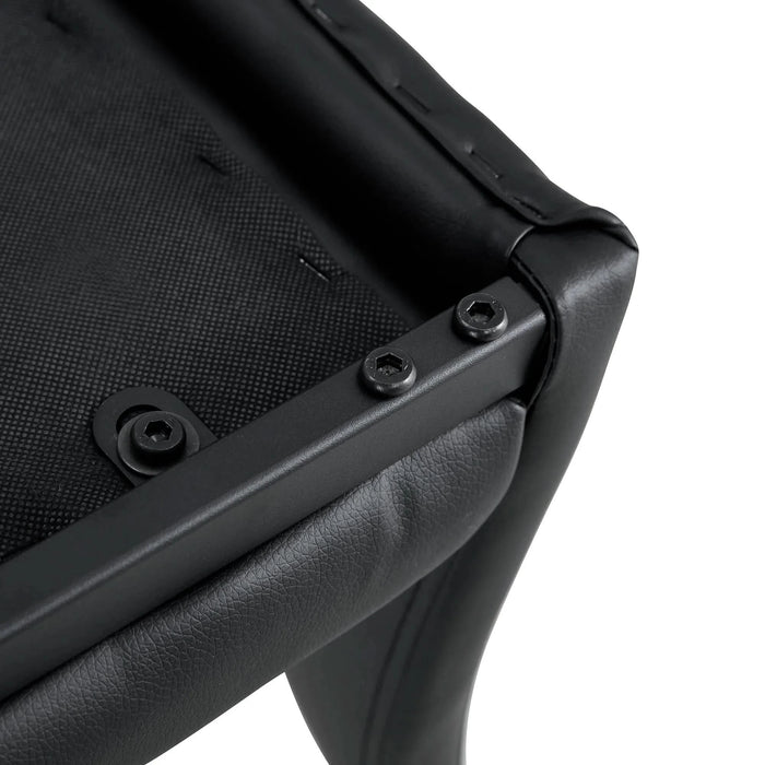 Modern Black PU Barstool Chair Set of 2 with Comfortable Footrest and Easy-to-Clean Faux Leather Default -DTYStore