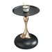 Modern Black Round Side Table for Small Spaces with Carbon Steel Construction, 15x15x21 inches Default -DTYStore