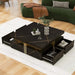 Modern Black Square Storage Coffee Table With 4 Drawers Default -DTYStore