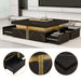 Modern Black Square Storage Coffee Table With 4 Drawers Default -DTYStore