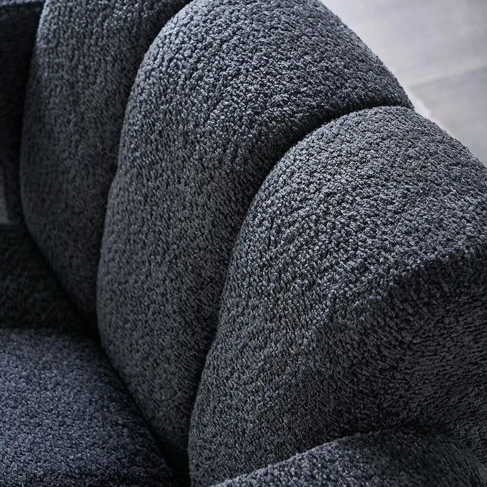 Modern Boucle Upholstered Accent Chair, Comfortable Seating, Dark Grey, Solid Wood, 31.10' Wide Default -DTYStore