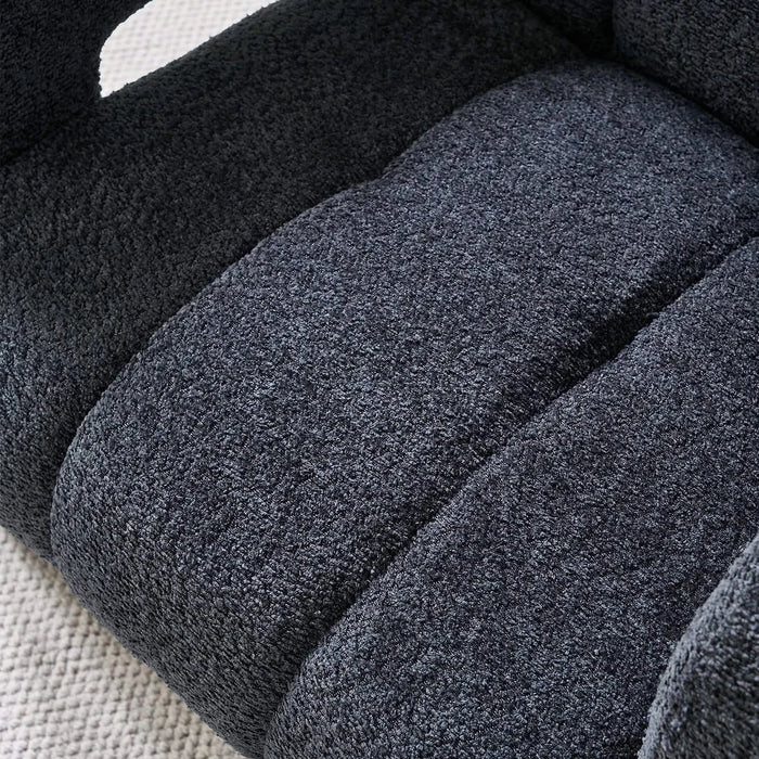 Modern Boucle Upholstered Accent Chair, Comfortable Seating, Dark Grey, Solid Wood, 31.10' Wide Default -DTYStore