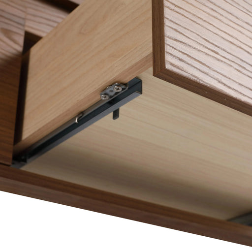 Modern Brown Ebony 60 Inch Wall-Mounted Bathroom Vanity with Resin Sink and Soft Close Drawer Default -DTYStore