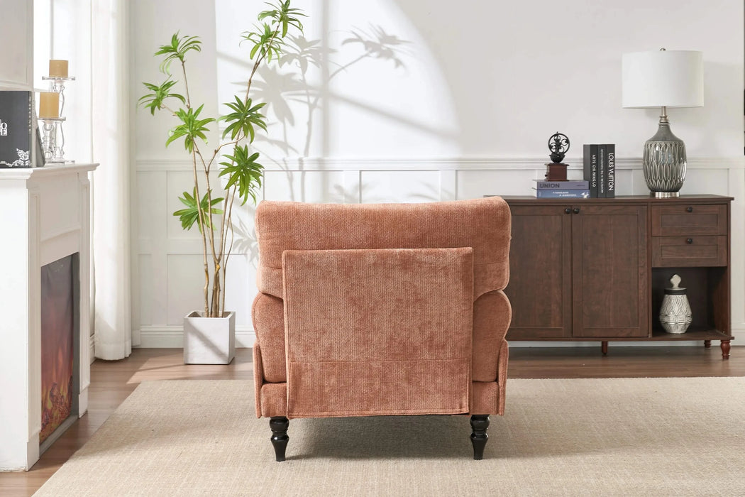 Modern Chaise Lounge , Upholstered Indoor Leisure Sofa Recliner, Chair Sleeper for Bedroom, Living Room, Study Room, Office,ORANGE Default -DTYStore