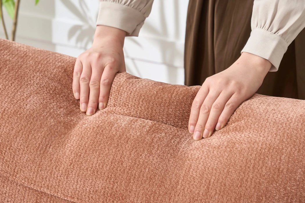 Modern Chaise Lounge , Upholstered Indoor Leisure Sofa Recliner, Chair Sleeper for Bedroom, Living Room, Study Room, Office,ORANGE Default -DTYStore