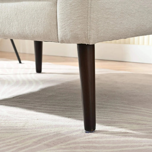 Modern Chenille Accent Chair, Upholstered Armchair for Living Room, Mid Century Fabric Lounge Chair w/Pillow, Comfortable Reading Chair with Wood Legs for Living Room, Bedroom, Reception Room (Beige) Default -DTYStore