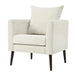 Modern Chenille Accent Chair, Upholstered Armchair for Living Room, Mid Century Fabric Lounge Chair w/Pillow, Comfortable Reading Chair with Wood Legs for Living Room, Bedroom, Reception Room (Beige) Default -DTYStore
