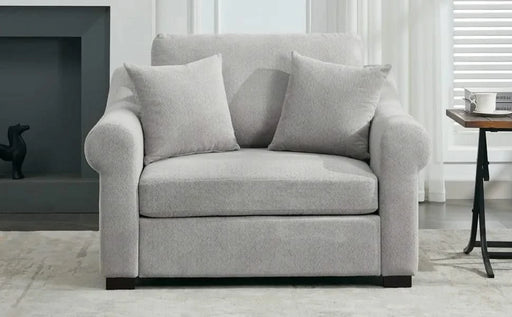 Modern Chenille Oversized Armchair, Chair and a Half, 44.5' Wide, Light Grey, Plush and Comfortable Default -DTYStore