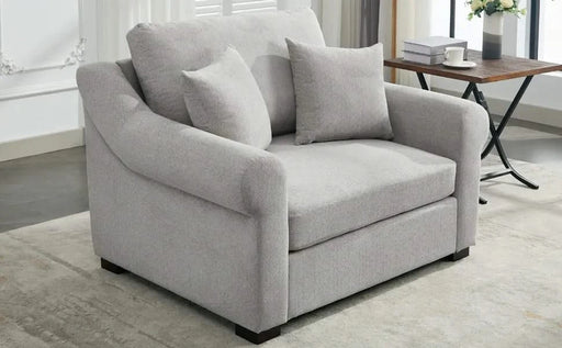 Modern Chenille Oversized Armchair, Chair and a Half, 44.5' Wide, Light Grey, Plush and Comfortable Default -DTYStore