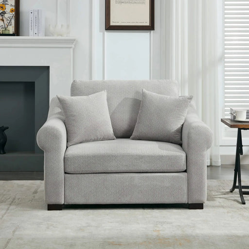 Modern Chenille Oversized Armchair, Chair and a Half, 44.5' Wide, Light Grey, Plush and Comfortable Default -DTYStore