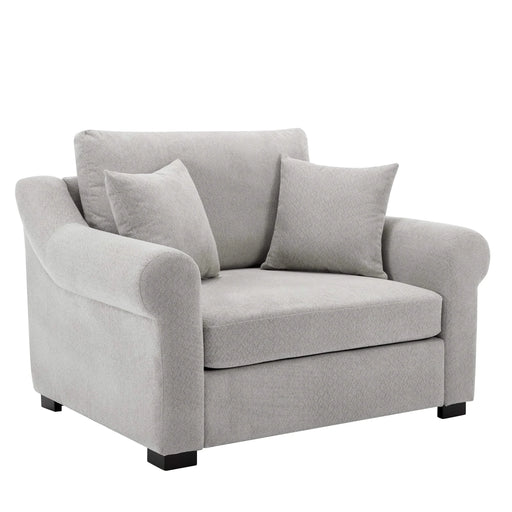 Modern Chenille Oversized Armchair, Chair and a Half, 44.5' Wide, Light Grey, Plush and Comfortable Default -DTYStore