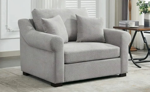 Modern Chenille Oversized Armchair, Chair and a Half, 44.5' Wide, Light Grey, Plush and Comfortable Default -DTYStore
