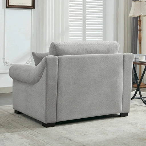 Modern Chenille Oversized Armchair, Chair and a Half, 44.5' Wide, Light Grey, Plush and Comfortable Default -DTYStore