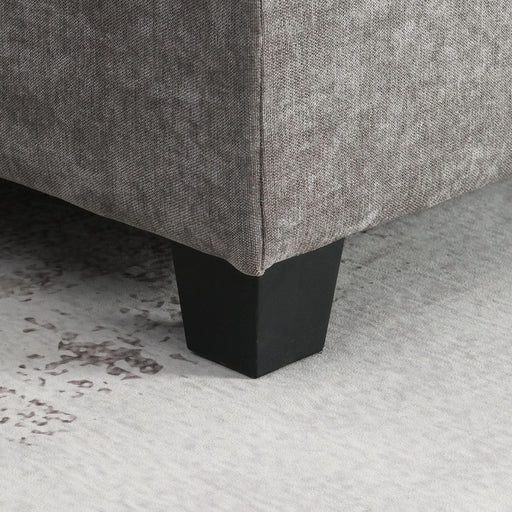 Modern Chenille U-Shaped Sectional Sofa with Acrylic Table Top, USB Charger, Storage Drawers, and Movable Ottoman in Gray Default -DTYStore