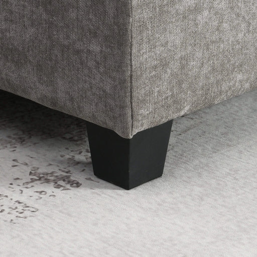 Modern Chenille U-Shaped Sectional Sofa with Acrylic Table Top, USB Charger, Storage Drawers, and Movable Ottoman in Gray Default -DTYStore