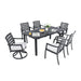Modern Classic 7PC Outdoor Patio Dining Set with Rectangular Table, Six Chairs, Cast Aluminum, Ember Black, Sunbrella Cushions Default -DTYStore