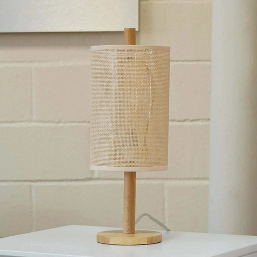 Modern Classic Desk Lamp Villa Living Room Bedroom Study Decorative Original Design European Wood Table Light, Arcana Table Lamp - Oak - Natural 110-120V Paper Rattan Weave Material Default -DTYStore