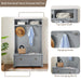Modern Classic Hall Tree with Shoe Rack Bench and Coat Hooks for Hanging Storage, Entryway Bench with Open Shelves and Shoe Cabinets 40.16'W*18.58'D*64.17'H GRAY Default -DTYStore