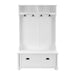Modern Classic Hall Tree with Shoe Rack Bench and Coat Hooks for Hanging Storage, Entryway Bench with Open Shelves and Shoe Cabinets 40.16'W*18.58'D*64.17'H white Default -DTYStore