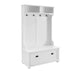 Modern Classic Hall Tree with Shoe Rack Bench and Coat Hooks for Hanging Storage, Entryway Bench with Open Shelves and Shoe Cabinets 40.16'W*18.58'D*64.17'H white Default -DTYStore