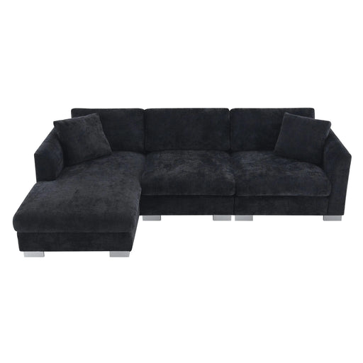 Modern Cloud L-Shaped Sectional Sofa with Chaise, Chenille Fabric, 3 Colors, 96*56 inches Default -DTYStore