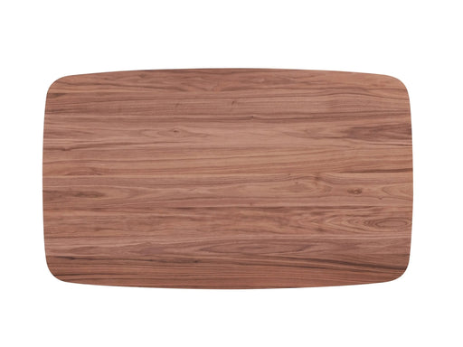 Modern Contemporary Dining 5pc Set Table and 4x Side Chairs Walnut Finish Curved Ergonomic Design Wooden Furniture Default -DTYStore