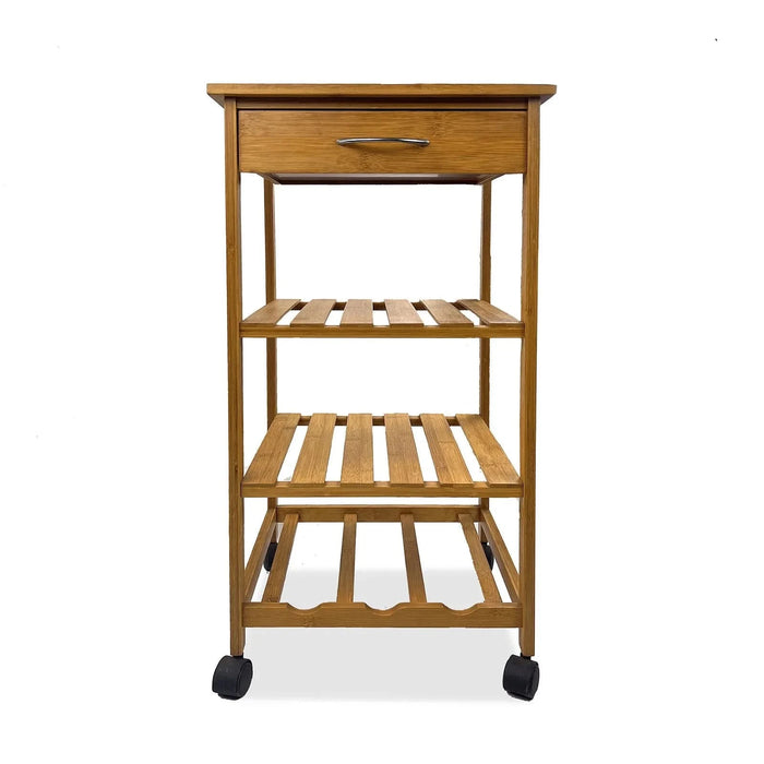 Modern Contemporary Trolley With Three Open Shelves And Storage Drawer Default -DTYStore