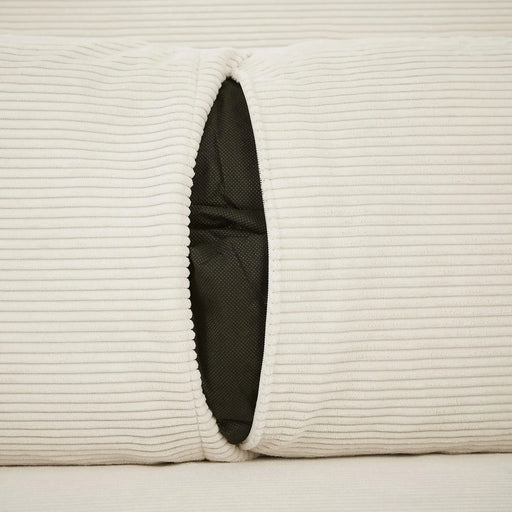 Modern Convertible Pull-out Sofa Bed with USB Ports and Pillows, Beige Corduroy, 57.48 inches Default -DTYStore