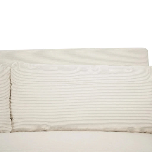 Modern Convertible Pull-out Sofa Bed with USB Ports and Pillows, Beige Corduroy, 57.48 inches Default -DTYStore