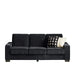 Modern Corduroy Fabric Sofa, 3-Seater Compressed Couch with Cup Holders, Black, 84.25' Default -DTYStore
