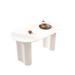 Modern Cream Style Dining Table with Round Wave Legs, MDF, 63-Inch, 4-8 Person Default -DTYStore