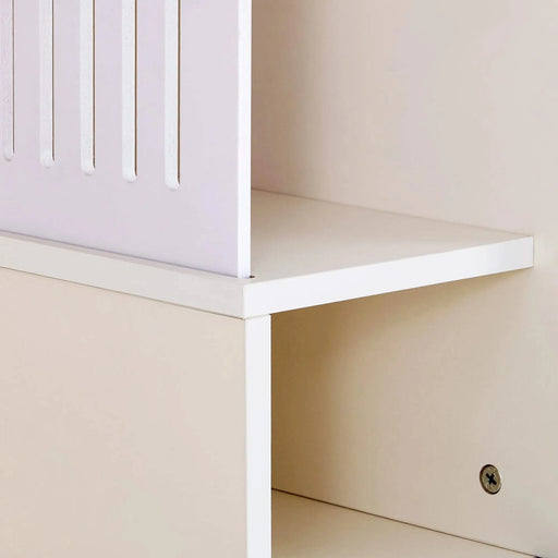 Modern Cream White TV Stand with Storage, Cat Litter Box Enclosure with Removable Sliding Door Default -DTYStore