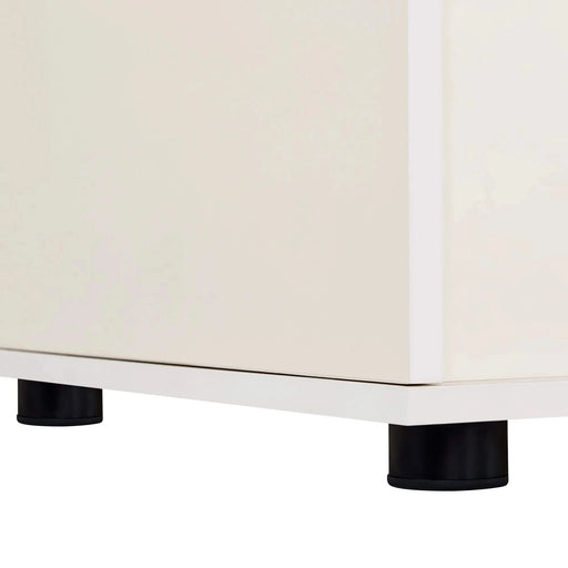 Modern Cream White TV Stand with Storage, Cat Litter Box Enclosure with Removable Sliding Door Default -DTYStore