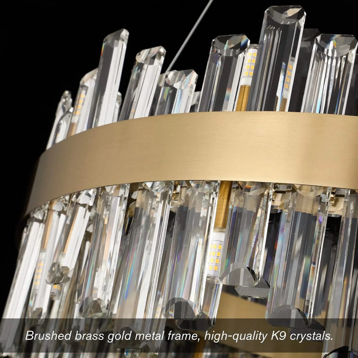Modern Crystal Chandelier Gold Chandelier For Living Room Round Brass Chandelier Big Gold Chandelier Light Melighting Crystal Chandeliers Bronze Chandelier 24Inch 18-Light Default -DTYStore