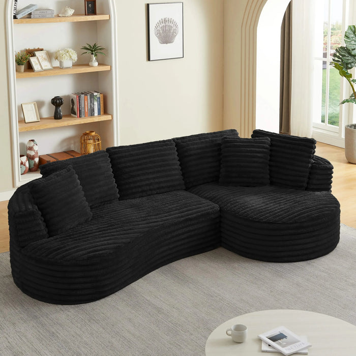 Modern Curved L-Shape Luxury Sectional Oversized Sofa: Minimalist Design, Comfy Sleeper Couch for Living Room, Apartment & Reception Spaces,No Assembly Required Default -DTYStore