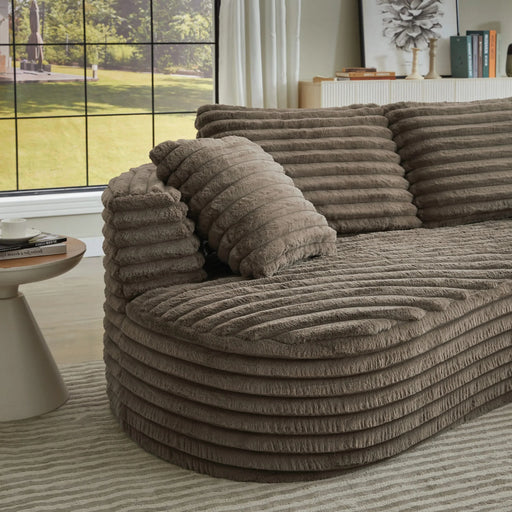 Modern Curved L-Shape Luxury Sectional Oversized Sofa: Minimalist Design, Comfy Sleeper Couch for Living Room, Apartment & Reception Spaces,No Assembly Required Default -DTYStore