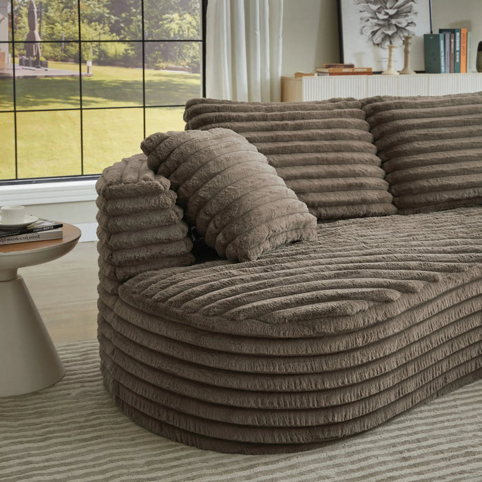 Modern Curved L-Shape Luxury Sectional Oversized Sofa: Minimalist Design, Comfy Sleeper Couch for Living Room, Apartment & Reception Spaces,No Assembly Required Default -DTYStore