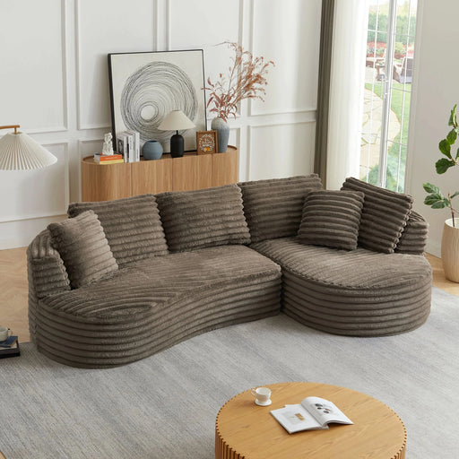 Modern Curved L-Shape Luxury Sectional Oversized Sofa: Minimalist Design, Comfy Sleeper Couch for Living Room, Apartment & Reception Spaces,No Assembly Required Default -DTYStore