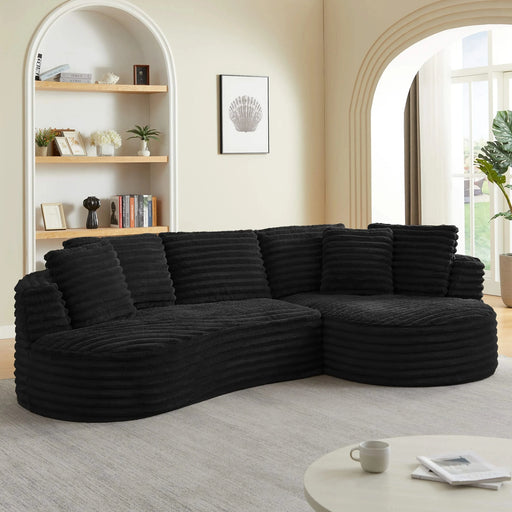 Modern Curved L-Shape Luxury Sectional Oversized Sofa: Minimalist Design, Comfy Sleeper Couch for Living Room, Apartment & Reception Spaces,No Assembly Required Default -DTYStore